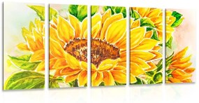 5-dielny obraz nádherná slnečnica - 100x50