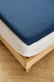 Napínacia plachta na vrchný matrac, štandardná veľkosť, modrá