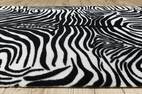 Protišmykový behúň DIGITAL zebra, biely / čierny