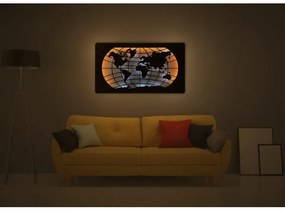 Li-Go 4868/DUB2 - LED Nástenná dekorácia LED/24W/230V 110x60 cm dub/mapa sveta