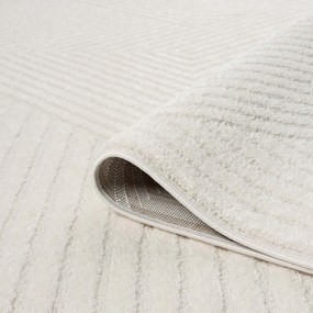 Dekorstudio Moderný okrúhly koberec LOUNGE 0632 - krémový Priemer koberca: 120cm