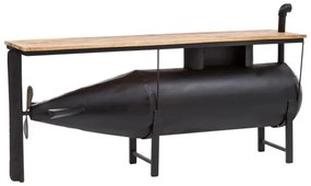 furniture-nabytek.cz - Masívna podumývadlová skrinka z recyklovanej borovice, lakovaná, čierna – 184×43×78 cm