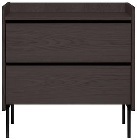 Čierna vysoká komoda v dekore duba 80x82 cm Wrap – Bonami Selection