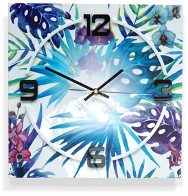 Dizajnové nástenné hodiny Tropical Monstera Flex z6a-1-0, 30 cm
