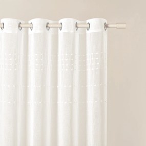 Moderná krémová záclona Marisa so striebornými priechodkami 250 x 250 cm