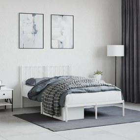 Kovový rám postele s čelom biely 120x190 cm 374483