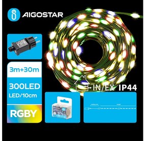 Aigostar - LED vonkajší vianočný svetelný reťazec 300 LED/8 funkcií 33 m IP44 viacfarebný