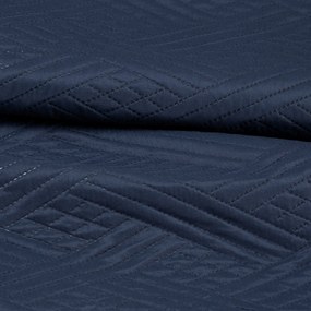 SADA PREHOZ NA POSTEĽ + OBLIEČKA NA VANKÚŠ BONI4 200X220 CM, 2 KS 40X40 CM TMAVOMODRÁ