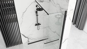 Posuvná bezrámová sprchová zastena REA CORTIS 120 cm, čierna/transparent - bez vaničky