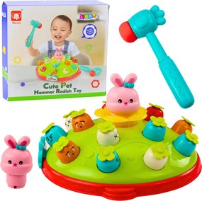 LEAN Toys Hra na obratnosť Hit Carrot Hammer Pop-up Rabbit