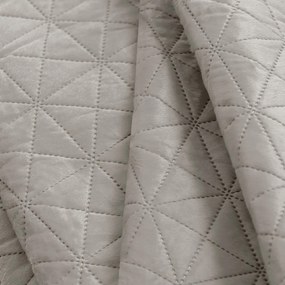 Sivobéžový zamatový prešívaný pléd 170x210 cm Laila – Restilo