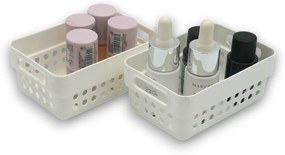 Sada 2 košíkov na organizáciu, organizéry do zásuvky KOLE 12 x 7,5 cm - biely