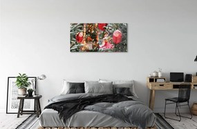 Sklenený obraz Snow Vianočné ozdoby 125x50 cm