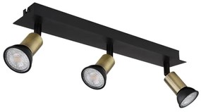 Globo 57998-3B - Bodové svietidlo DREW 3xGU10/35W/230V čierna/mosadz