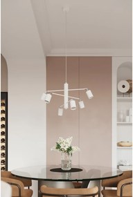 Biele kovové závesné svietidlo Virta – Sollux