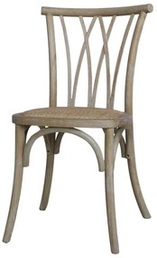 Prírodná drevená stolička s ratanovým výpletom Old French chair - 50*53*90cm