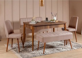 Jedálenský set Vlasta 2 (orech béžová) (pre 6 osôb)