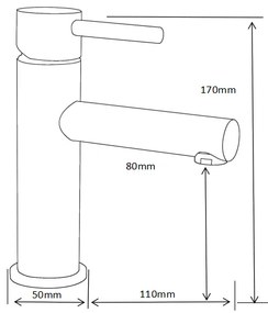 Mexen Elba, umývadlová batéria h-170, zlatá lesklá, 74100-50