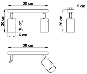 Drevené stropné svietidlo Sollux Ludwik