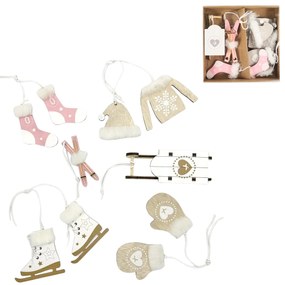 Súprava vianočných závesných dekorácií NORDIC MOMENTS 6 ks ružová