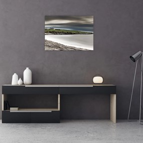 Sklenený obraz jazera za šera (70x50 cm)