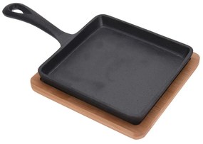 Súprava liatinovej panvice a servírovacej dosky TROPE 24 cm čierna