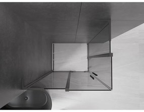 Mexen Velar L Duo, sprchový kút s posuvnými dverami 90 x 80 cm, 8mm šedé sklo, brúsený grafit, 871-090-080-02-43-95