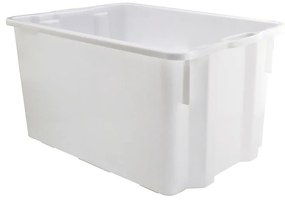 Zasúvacia a stohovacia prepravka biela, 630 x 440 x 340 mm