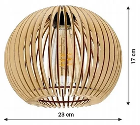 BERGE LED závesné stropné svietidlo biely drevený trám 3xE27 Hustý guľový luster LUCA