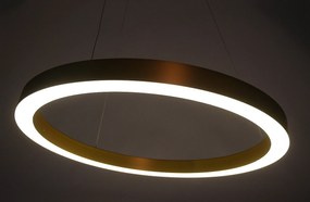 ZÁVĚSNÁ LAMPA KRUH LED XL PRŮMĚR 80CM OCEL MOSAZ AKRYL