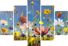 Maľovaný obraz rozkvitnutej lúky (150x105 cm)