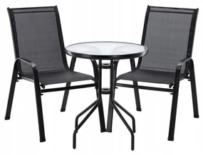 Záhradný balkónový set Stela 3 ks, čierna