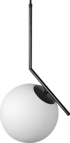 Toolight Toolight, stropná lampa sklenená guľa G107-1W, čierna-biela, OSW-09732