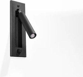 Čierne kovové nástenné svietidlo Chimery – Sollux