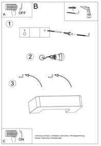Nástenné svietidlo Magnet, 1x biele keramické tienidlo