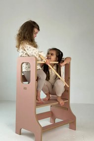 Učiaca veža Montessori pre súrodencov ružová