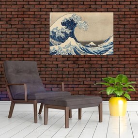 Obraz - Katsushika Hokusai, Under the Wave off Kanagawa, reprodukcia (90x60 cm)
