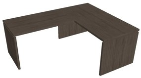 Ergonomický stôl Verno 160 x 200 cm, ľavý, dub antracit