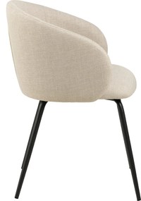 CLARA Béžová (látka Monza 24)/čierne nohy – MODERNÁ ČALÚNENÁ  KRESLOVÁ STOLIČKA DO OBÝVAČKY/JEDÁLNE/KANCELÁRIE LOFT