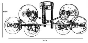 Stropní svítidlo Dolunay VII bílé/černé
