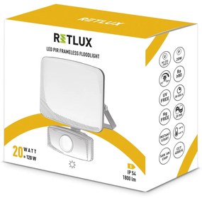 Retlux RSL 251 LED reflektor s PIR senzorom, 133 x 145 x 62 mm, 20 W, 1800 lm