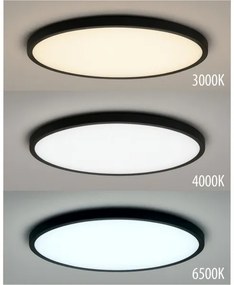 LED stropné svietidlo LED/24W/230V 3000/4000/6500K pr. 30 cm čierna