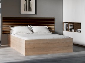 Posteľ BELLA 140x200 cm, dub sonoma Rošt: Bez roštu, Matrac: Matrac Deluxe 10 cm