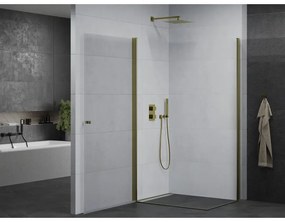 Mexen Pretoria Duo, sprchovací kút s 2-krídlovými dverami 80 (dvere) x 70 (dvere) cm, 6mm číre sklo, zlatý profil, 852-080-070-50-00-02