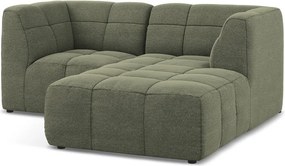 Zelená rohová pohovka z textílie buklé (pravý roh/s leňoškou) Aloha – Makamii