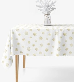 Goldea vianočný hranatý teflónový obrus - zlaté snehové vločky 80 x 80 cm