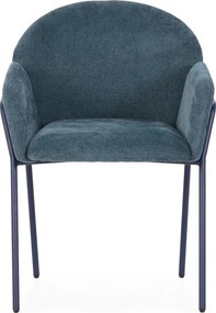 Modré čalúnené jedálenské kreslá v súprave 2 ks Aslin – MOME