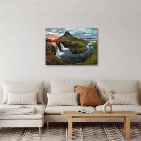 Obraz - Kirkjufell pri západe slnka (70x50 cm)