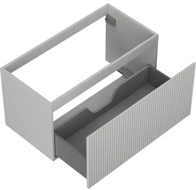 Mexen Rivel, kúpeľňová skrinka 90 cm, 1 zásuvka, drážkovaná, sivá matná, 91A20-09047-1-BF62