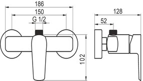 Novaservis Metalia 58, sprchová batérie, chróm, 58062/1,0
